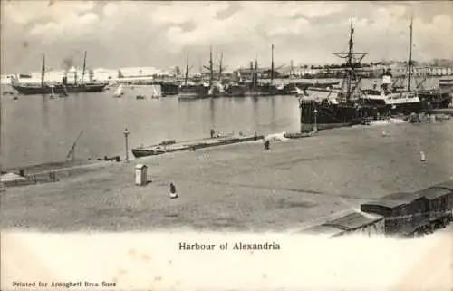 Ak Alexandria Ägypten, Blick in den Hafen