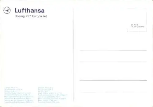 Ak Deutsches Passagierflugzeug, Lufthansa, Boeing B 727 Europa Jet