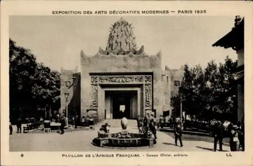 Ak Paris, Exposition des Arts Décoratifs modernes 1925, Pavillon de l'Afrique Francaise