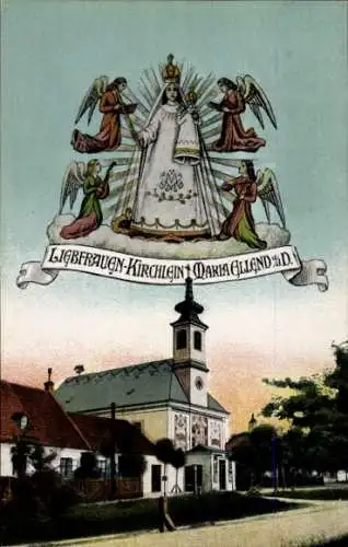 Ak Maria Ellend Niederösterreich, Kirche, Engel, Heiligenbild