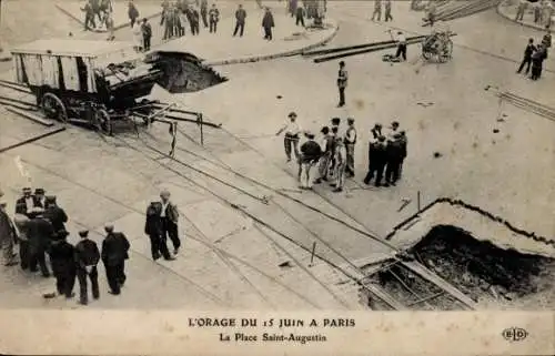 Ak Paris VIII., Sturm vom 15. Juni, Place Saint Augustin