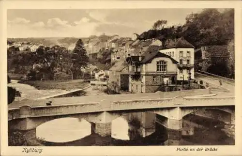 Ak Kyllburg in der Eifel, Teilansicht, Brücke