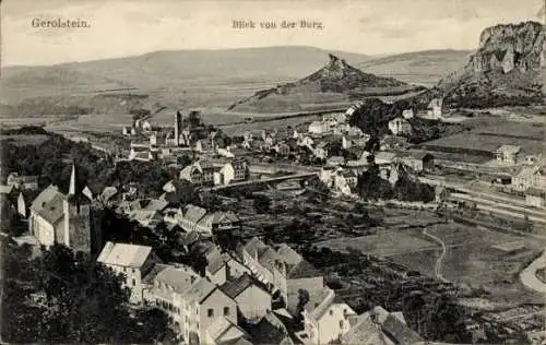 Ak Gerolstein in der Eifel, Panorama, Blick von der Burg