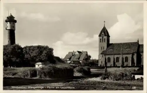 Ak Nordseebad Wangerooge in Ostfriesland, Leuchtturm