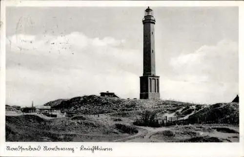 Ak Nordseebad Norderney Ostfriesland, Leuchtturm