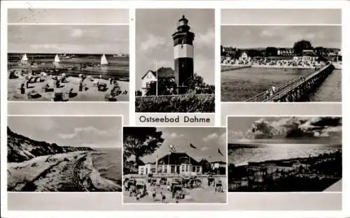 Ak Ostseebad Dahme in Holstein, Strand, Leuchtturm, Steg, Küste