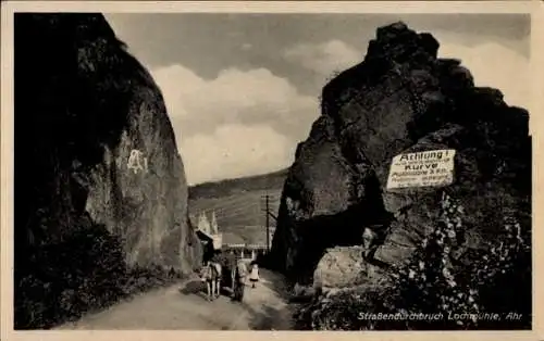 Ak Mayschoß an der Ahr, Lochmühle, Straßendurchbruch