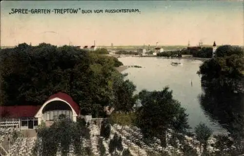 Ak Berlin Treptow, Spree-Garten, Blick vom Aussichtsturm