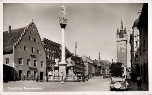 Ak Straubing an der Donau Niederbayern, Theresienplatz