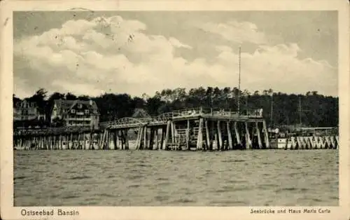 Ak Ostseebad Bansin Heringsdorf auf Usedom, Seebrücke, Haus Maria Carla