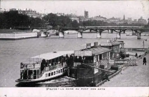 Ak Paris I, Die Seine am Pont des Arts, Chocolat Debauve & Gallais