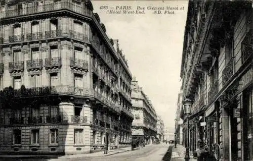 Ak Paris VIII Élysée, Rue Clement Marot, Hotel West End