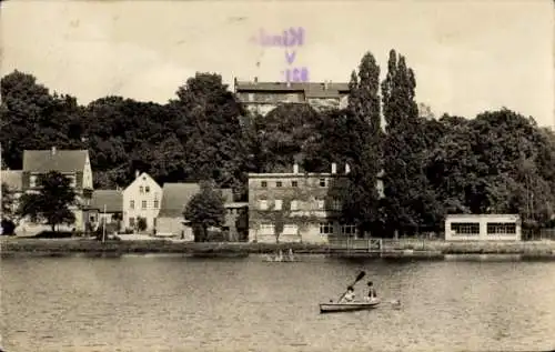 Ak Borna in Sachsen, Breiter Teich mit Seegarten
