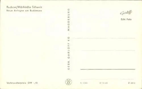 Ak Buckow in der Märkischen Schweiz, neue Anlagen am Buckowsee