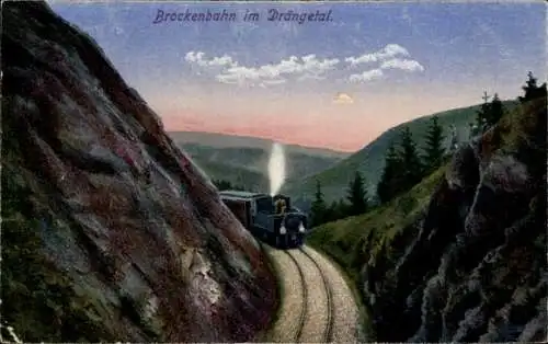 Ak Hasserode Wernigerode im Harz, Drengetal, Drängetal, Brockenbahn