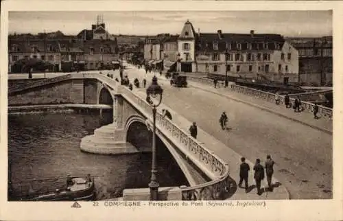 Ak Compiègne Oise, Perspective du Pont