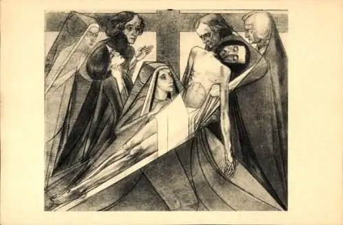 Künstler Ak Toorop, Jan, Kreuzabnahme