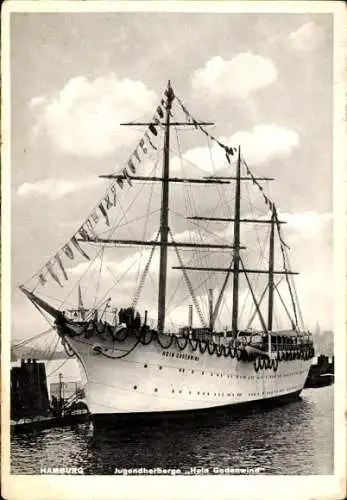 Ak Hamburg, Jugendherberge Hein Godenwind, Segelschiff