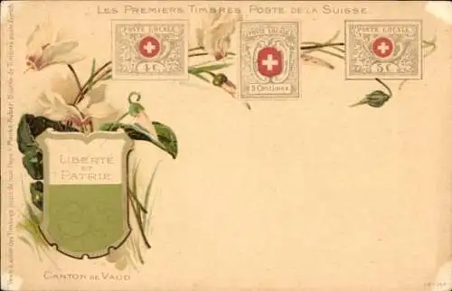 Briefmarken Ak Kanton Waadt, Die ersten Briefmarken der Schweiz, Wappen