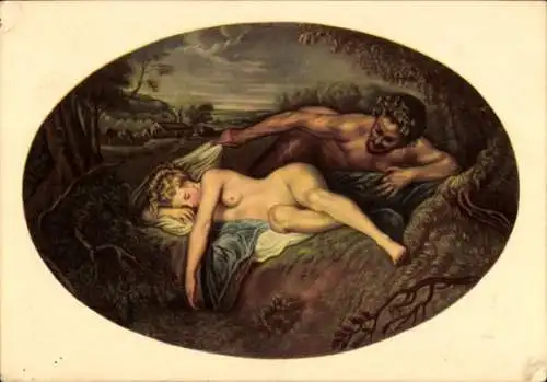 Künstler Ak Watteau, Jean Antoine, Antiope und Jupiter