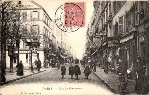 Ak Paris XV Vaugirard, Rue du Commerce