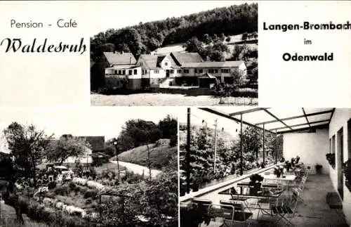 Ak Langenbrombach Langen Brombach Brombachtal im Odenwald, Pension Waldesruh, Terrasse