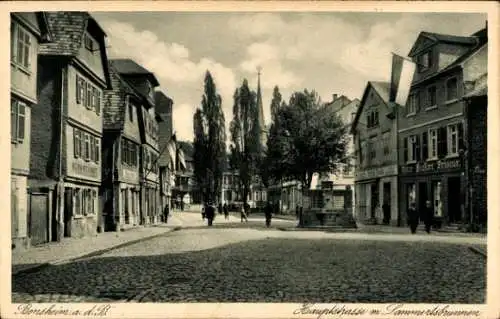 Ak Bensheim an der Bergstraße Hessen, Hauptstraße mit Brunnen