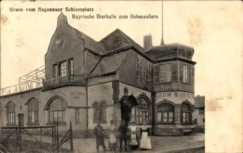 Ak Haguenau Hagenau im Elsass Bas Rhin, Hagenauer Schießplatz, Bayrische Bierhalle zum Hohenzollern