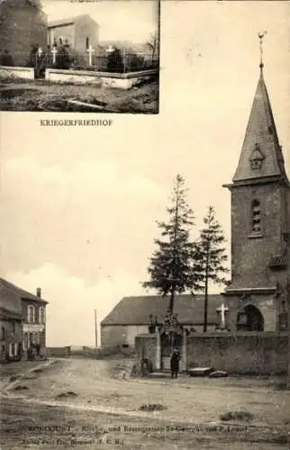 Ak Roncourt Moselle, Kirche, Kriegerfriedhof