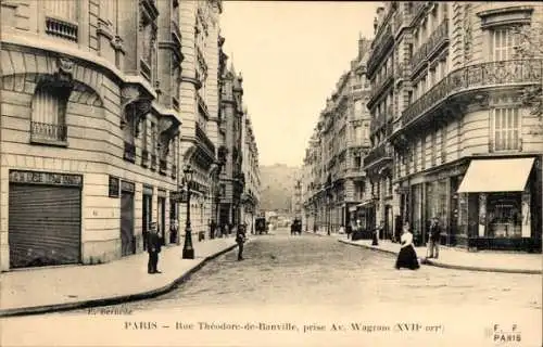 Ak Paris XVII, Rue Theodore-de-Banville, Av. Wagram