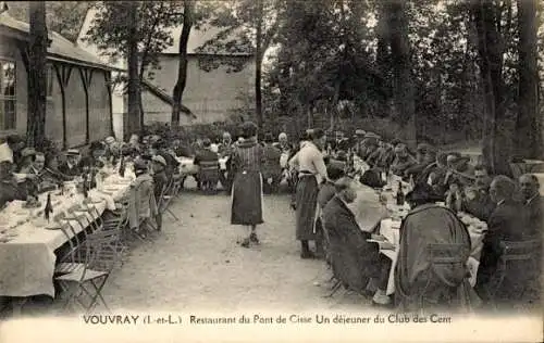 Ak Vouvray Indre et Loire, Restaurant du Pont de Cisse, Club des Cent