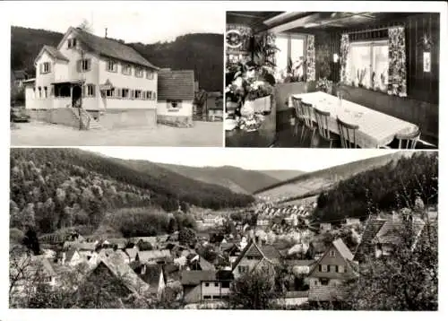 Ak Unterreichenbach im Schwarzwald, Gasthaus zur Sonne, Innenansicht, Gesamtansicht