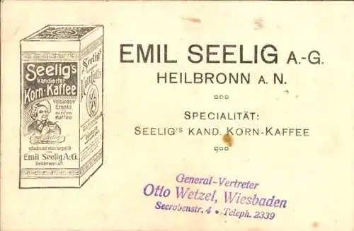 Ak Heilbronn am Neckar, Emil Seelig, Korn-Kaffee