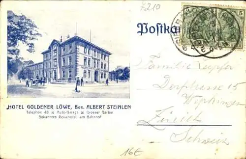 Ak Biberach an der Riß in Oberschwaben Württemberg, Panorama, Hotel Goldener Löwe