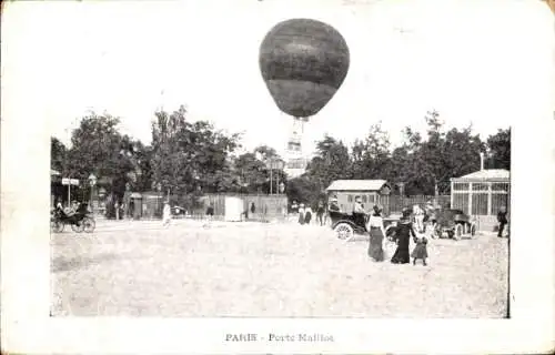 Ak Paris XVII., Flugplatz Porte Maillot, Ballon