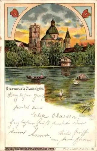 Künstler Litho Hellmann, I., Mannheim in Baden, Sternwarte