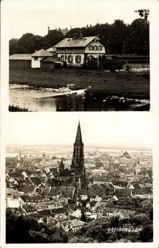 Ak Freiburg im Breisgau, Gesamtansicht, Kirche