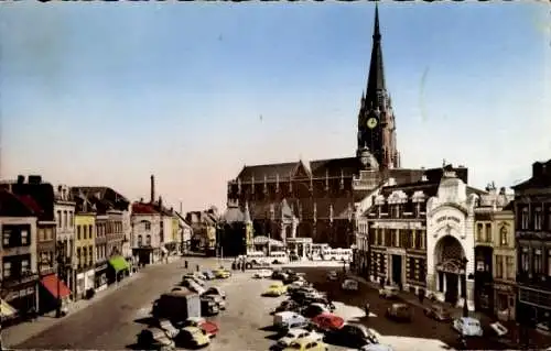 Ak Tourcoing Nord, Grand'Place, Kirche