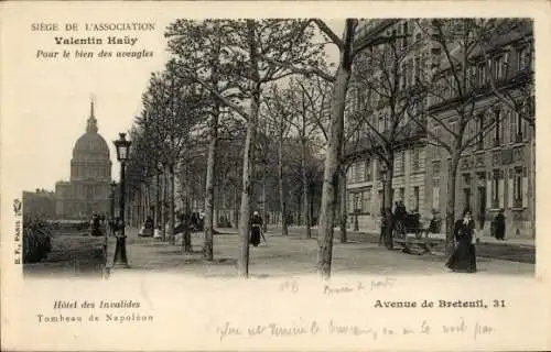 Ak Paris VII, Avenue de Breteuil, Hôtel des Invalides, Grab von Napoleon