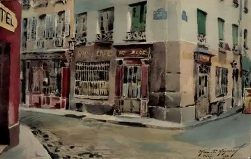 Künstler Ak Paris V, Rue des Carmes, Die alten Cabarets