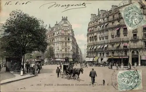 Ak Paris XVII, Boulevard de Courcelles, Rue Levis