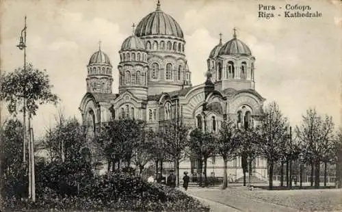 Ak Riga Lettland, Kathedrale, Gesamtansicht