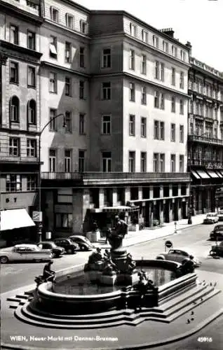 Ak Wien 1 Innere Stadt, Neuer Markt mit Donner-Brunnen