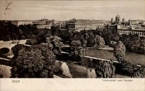 Ak Riga Lettland, Totalansicht, Theater
