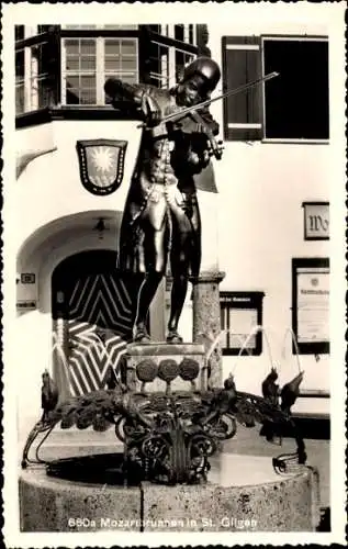 Ak Sankt Gilgen in Salzburg, Mozartbrunnen