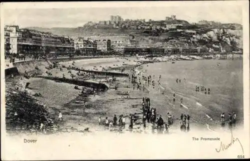 Ak Dover Kent England, Die Promenade, Strand