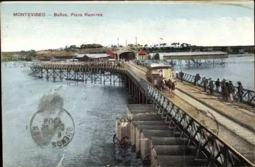 Ak Montevideo, Uruguay, Banos Playa Ramirez