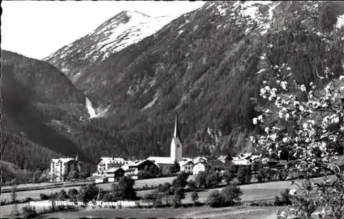 Ak Krimml in Salzburg, Panorama mit Wasserfall