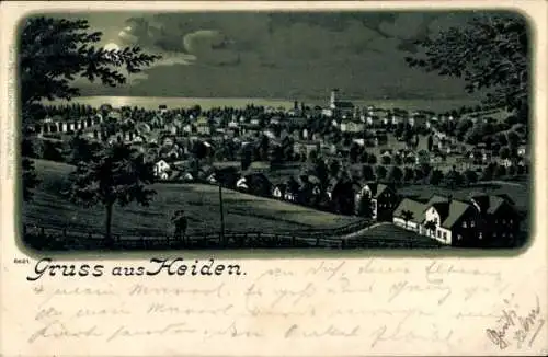 Mondschein Litho Heiden Kanton Appenzell Außerrhoden, Totalansicht
