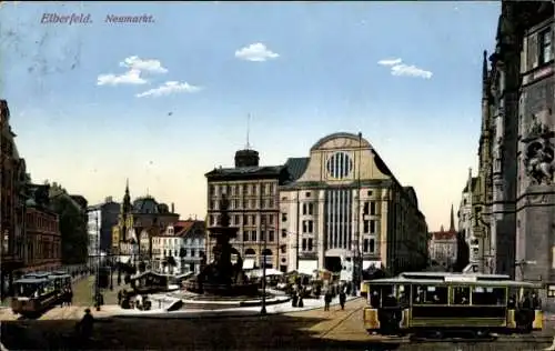 Ak Elberfeld Wuppertal, Neumarkt, Straßenbahn